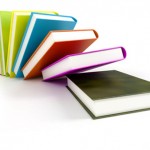 colored books isolated on glossy white #2