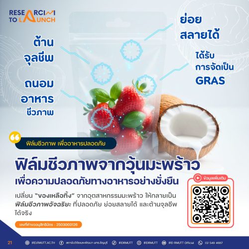 ฟิล์มชีวภาพจากวุ้นมะพร้าว